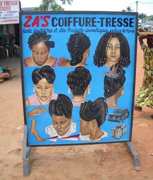 African hairdresser sign