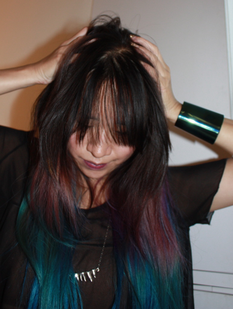 dip dye hair on black hair