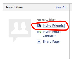 invite friends to like your facebook page