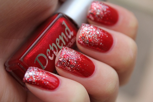 Red deals sparkle nails