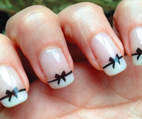 Black Bow Nail Decals