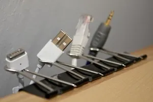 binderclips as cable holders