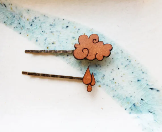leather hair pin set
