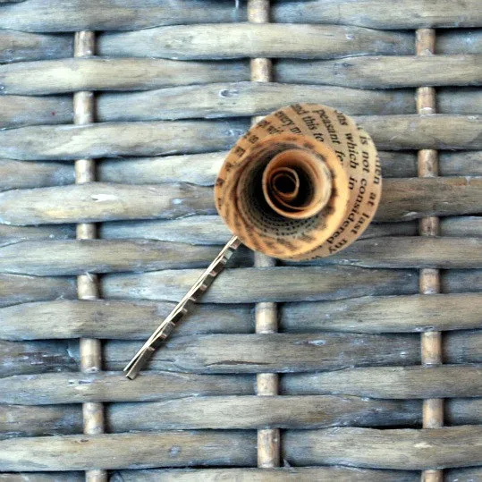 vintage book hair pin