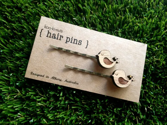 wooden hair pins