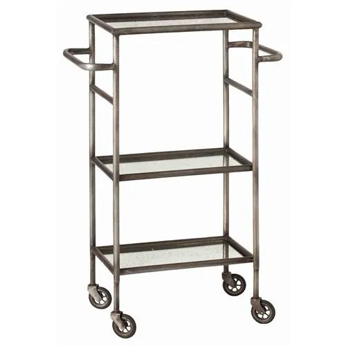 leon iron mirror bar cart