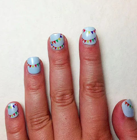 Bunting flag nail art