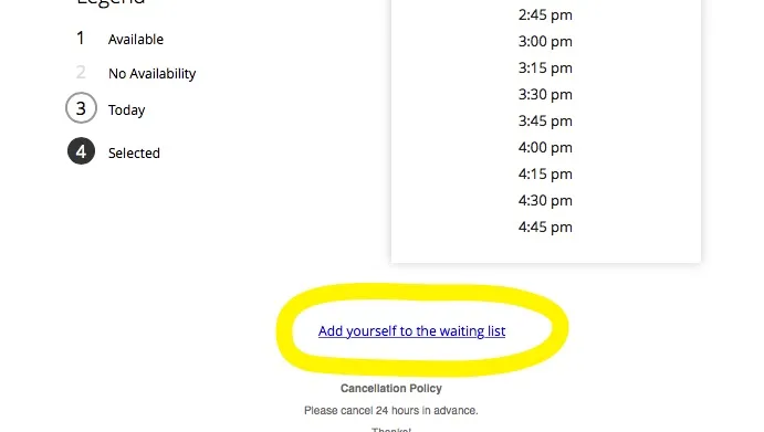 add yourself to the waiting list